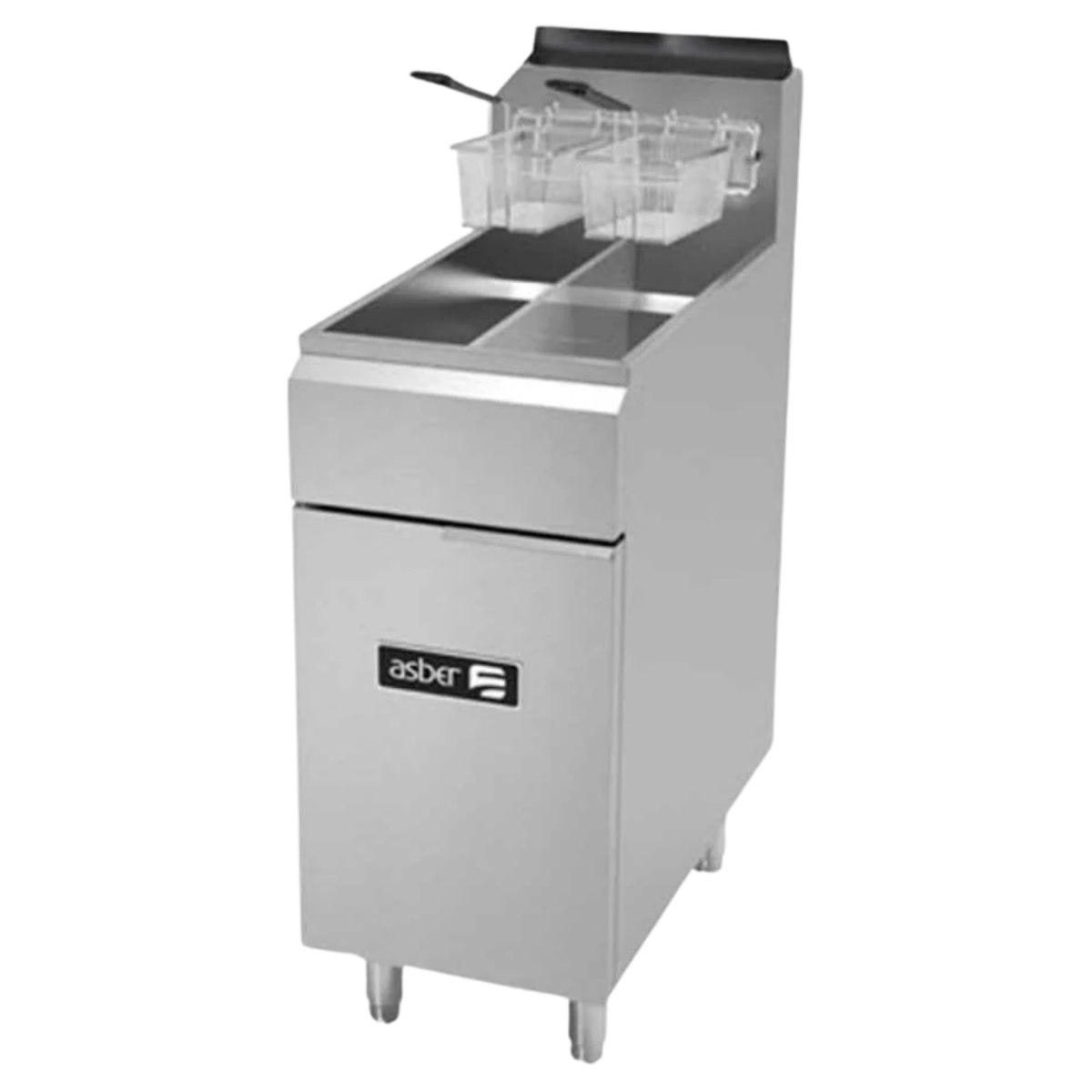 ASBER / FREIDORA INDUSTRIAL AEF 2525 S LPG / 4 QUEMADORES / DOBLE TINA DE 11 LITROS C/U / GAS LP